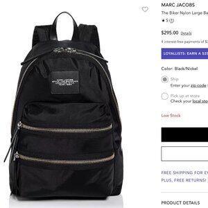 SALE! Marc Jacobs Biker Nylon Medium Backpack Black
